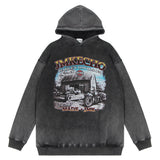 Men Hoodie Washed and Worn Hooded Sweater Loose Ins Autumn and Winter Clothing