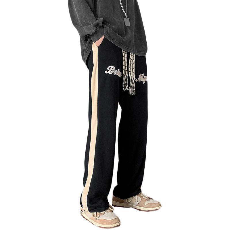 Men Sweatpants Vintage Men's Fashion Brand Ins Sweatpants Loose Straight Casual Trousers
