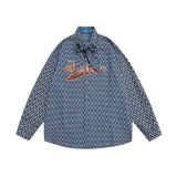 Men Long Sleeve T Shirt Men's Cartoon Animal Bowknot Shirt Cardigan Outerwear