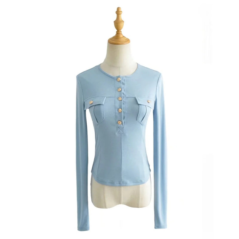 Women T-Shirt Long Sleeve T-shirt round Neck Top