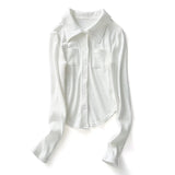 Women T-Shirt Cardigan Spring and Summer Women's Clothing T-shirt Long Sleeve Top