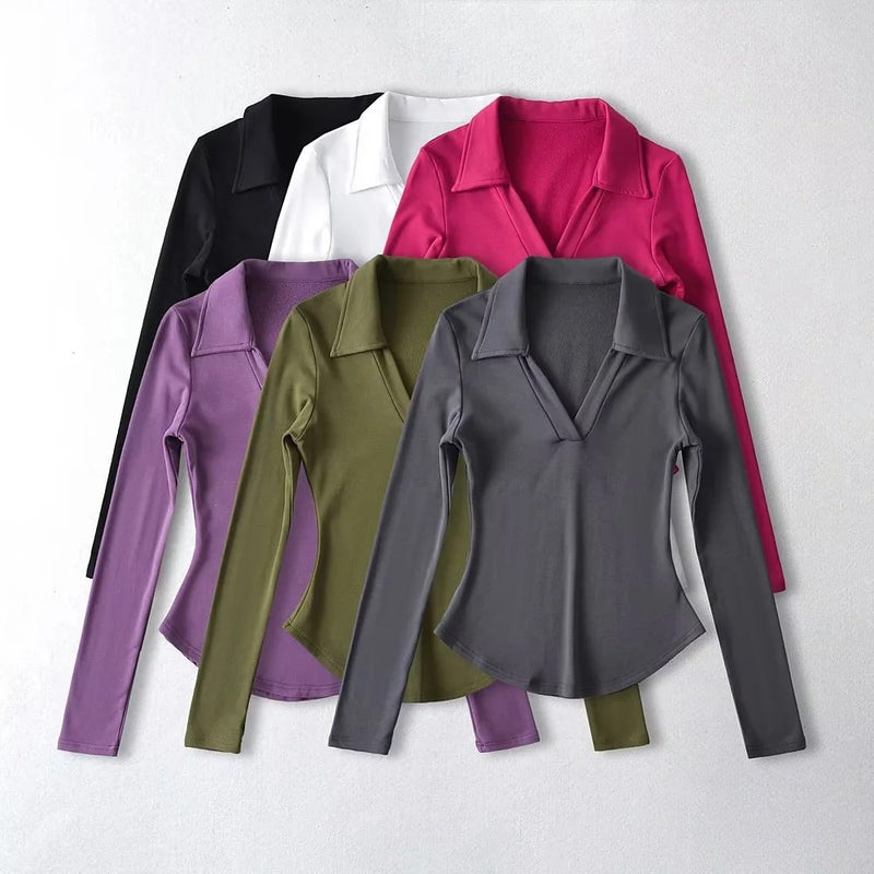 Women T-Shirt Spring T-shirt Women's Long-Sleeved Bottoming Shirt Top