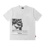 Men T Shirt Couple Wear Reflective Letter Personality Printed Short Sleeve T-shirt