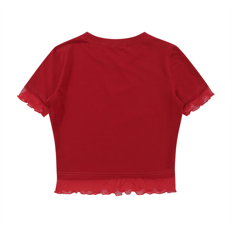 Women T-shirt Short-Sleeved T-shirt Women's Summer Printed round Neck