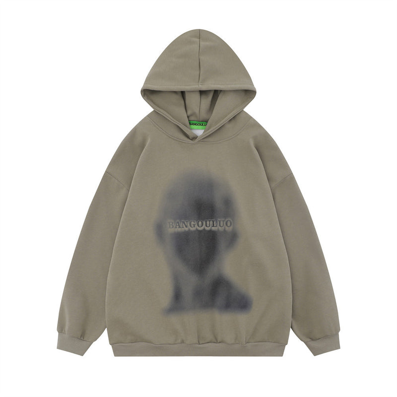 Men Hoodie Figure Printed Hoodie Casual Long-Sleeved Sports Top Hip Hop