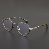CHH Chrome Hearts Glasses Gold Silk Glasses Frame Retro Women's Ultra Light Polygon Pure Titanium Vision Frame
