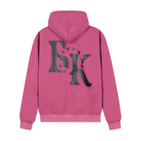 Men Fleece Lined Hoodie High Street Letters Printed Hoodie Men's Loose Hooded