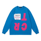 Men Long Sleeve Shirt Fashion Brand Casual Couple Long Sleeve T-shirt Retro Loose Men and Women
