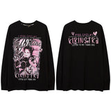 Men's Long Sleeve Shirt Long Sleeve Men's and Women's Autumn and Winter Ins Retro Couple Half Sleeve T-shirt