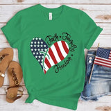 Women's Independence Day T Shirt round Neck Short Sleeve T-shirt