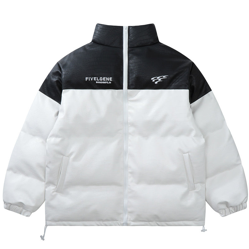 Men Cotton Mixed Jacket Coat Pattern Cotton Coat Jacket Men's Winter Loose Stitching Thickening