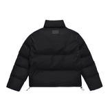 Men Cotton Padded Jacket Men's Cotton Jacket Simple Letters Embroidered Stand Collar