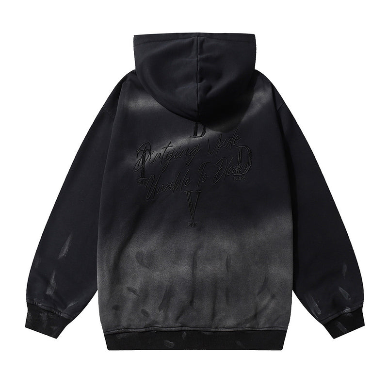 Men Hoodie Inkjet Gradient Hooded Sweater Splash Ink Painting Pullover Hoodie