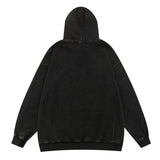Men Hoodie Worn Looking Washed-out Letter Hooded Sweater Loose Spring and Autumn