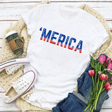 Women's Independence Day T Shirt Top Summer Fashion Creative Women