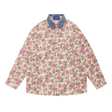 Men Long Sleeved T Shirt Long Sleeve Shirt Men's Spring and Autumn Clothing Cardigan Contrast Color Lapels Loose Shirt Coat