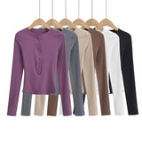 Women T-Shirt Tight Long-Sleeved Top Women's Spring Slimming T-shirt