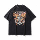 Men T Shirt Retro Style Personality Printed Short-Sleeved T-shirt Men and Women Couple Loose