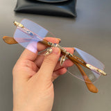 CHH Chrome Hearts Glasses Frame Vintage Frameless Punched Personality Ultra Light Thick Temple