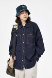 Unisex Jacket Fall Raw Wash Shirt Women's Clothing