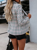 Plaid Trench Coat Fashionable Printed Plaid Small Suit Jacket