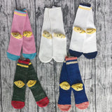 Kapital Sock Pingtian Hehong Geophone Line Double Needle Smiley Face Socks Color Matching Fashion All-Match Ladies