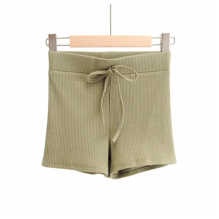 Women T-Shirt Short T-shirt Shorts Casual Sports Knitted