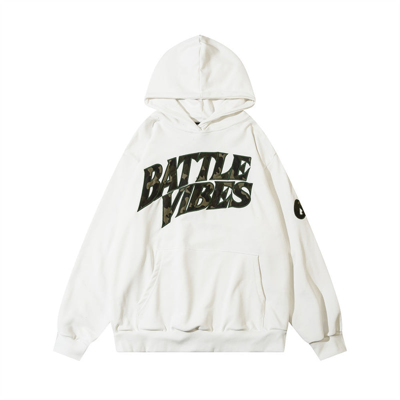 Men Hoodie Embroidered Letter Hooded Sweater Men's Shirt Loose Casual