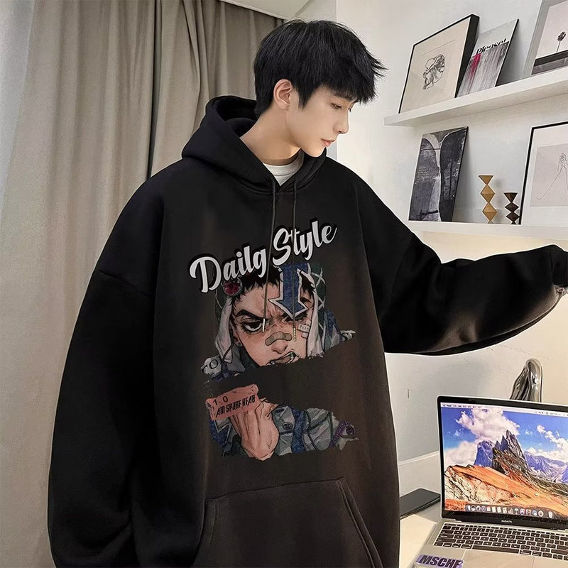 Men Hoodie High Street Fashion Brand Sweater Spring and Autumn High-Grade Anime