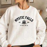 2024Mystic Falls Virginia Sweatshirt Plus Size O-neck T-shirt