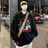 Men Hoodie Vintage Sweater Men's Autumn Hiphop Couple Casual round Neck