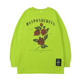 Men's Long Sleeve Shirt Cartoon Printed round Neck Long Sleeve T-shirt Men's Ins Loose All-Match