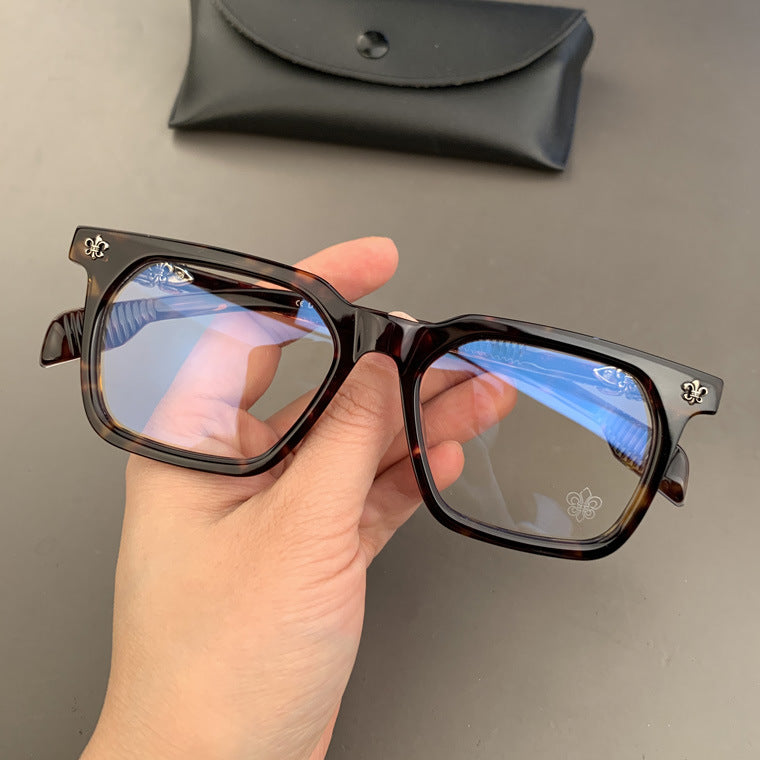 CHH Chrome Hearts Glasses Black Frame Plain Silver Versatile Personality Myopia Glasses Frame