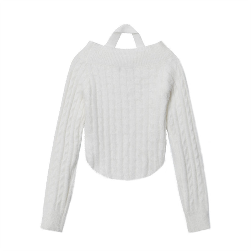 Women Sweater Girls' Autumn Outer Wear Casual Solid Color