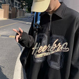 Men Hoodie Autumn Sweater Male Half Zipper Retro Fashion Brand Loose Top Coat