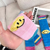 Kapital Sock Hitian Hehong Heel Smiley Face Socks Ins Trendy Street Mid-Calf Autumn and Winter Wool Thick Thread Knitted Socks