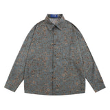 Men Long Sleeved T Shirt Men's Loose Casual Retro Spring and Autumn Lapel Long Sleeve Shirt