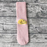 Kapital Sock Pingtian Hehong Geophone Line Double Needle Smiley Face Socks Color Matching Fashion All-Match Ladies