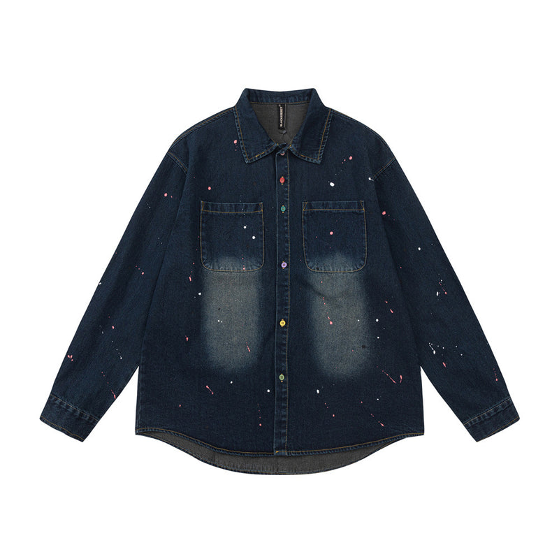 Men Denim Jacket Men's Long Sleeve Shirt Denim Clothes Jacket