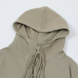 Men Hoodie Drawstring Lace Hooded Sweater Men's Loose Masked Turtleneck Pullover Hoodie Autumn and Winter