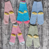 Kapital Sock Pingtian Hehong Geophone Line Double Needle Smiley Face Socks Color Matching Fashion All-Match Ladies