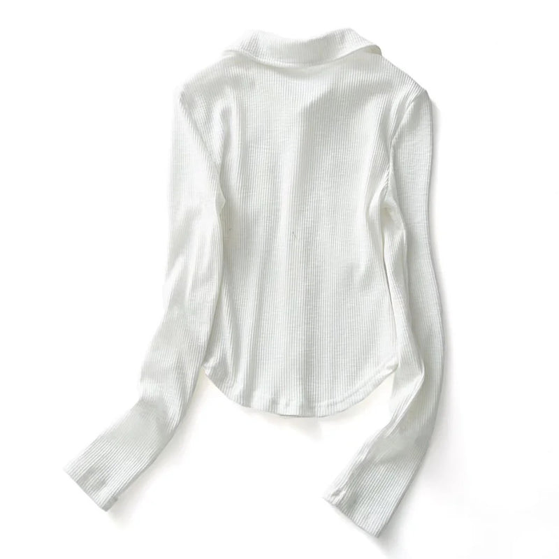 Women T-Shirt Cardigan Spring and Summer Women's Clothing T-shirt Long Sleeve Top