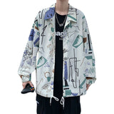 Graffiti Bomber Jacket Jacket Men's Loose