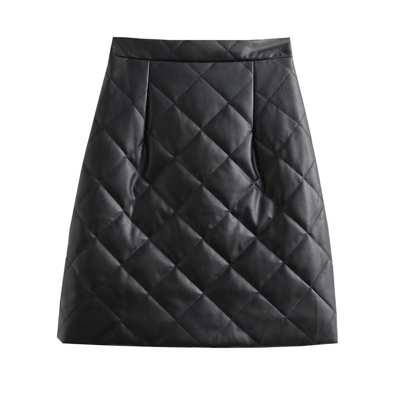 Women Skirt Winter Skirt Fashion PU Leather Skirt