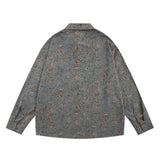 Men Long Sleeved T Shirt Men's Loose Casual Retro Spring and Autumn Lapel Long Sleeve Shirt