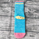 Kapital Sock Pingtian Hehong Geophone Line Double Needle Smiley Face Socks Color Matching Fashion All-Match Ladies