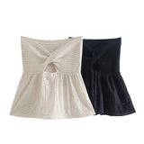 Women T-Shirt Summer Patchwork Knitting Women's Top Sleeveless