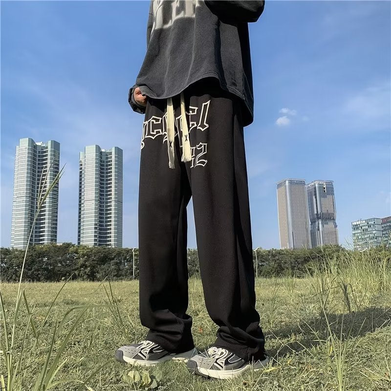Men Sweatpants Casual Pants Male Letter Spring and Autumn Sports Pants Straight