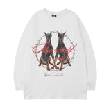 Men Long Sleeve Shirt Tkpa Vintage Letter Printed Long Sleeve T-shirt Men and Women Loose Top Ins