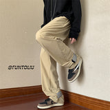 Men Sweatpants All-Matching Straight Striped Sweatpants Spring and Autumn Overalls